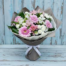 Букет цветов из:  Герберы, Альстромерии и Хризантемы в Красино
