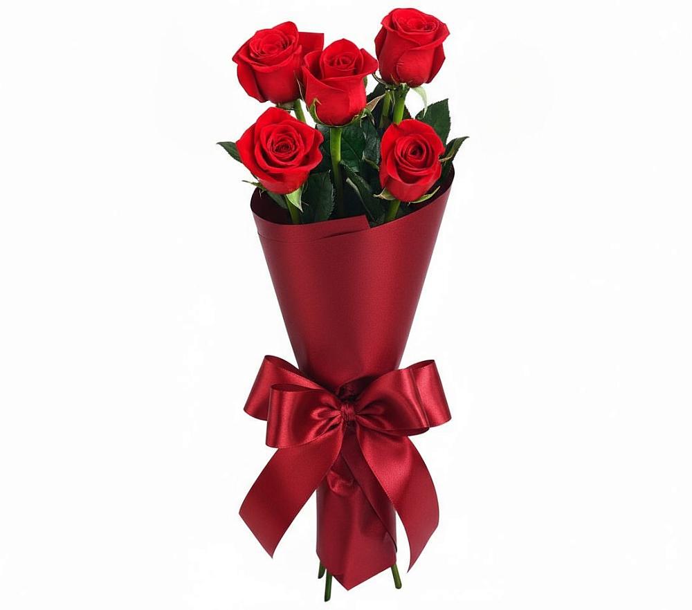 Букет 5 Красных роз Эдлесс Лав в Красино