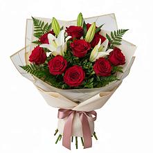 Букет цветов из:  Лилии и Розы в Красино