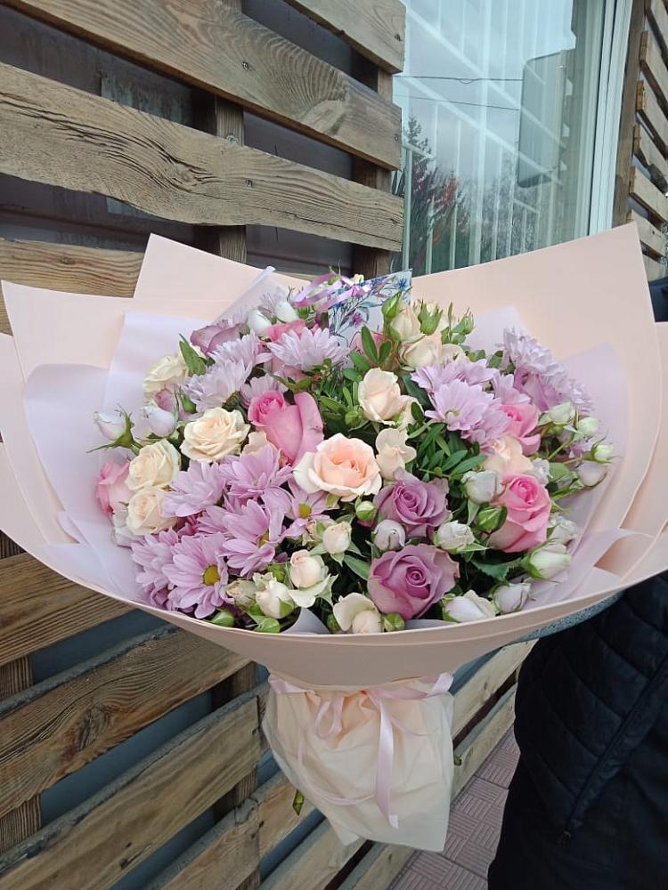 Букет цветов из: Розы и Хризантемы в Красино