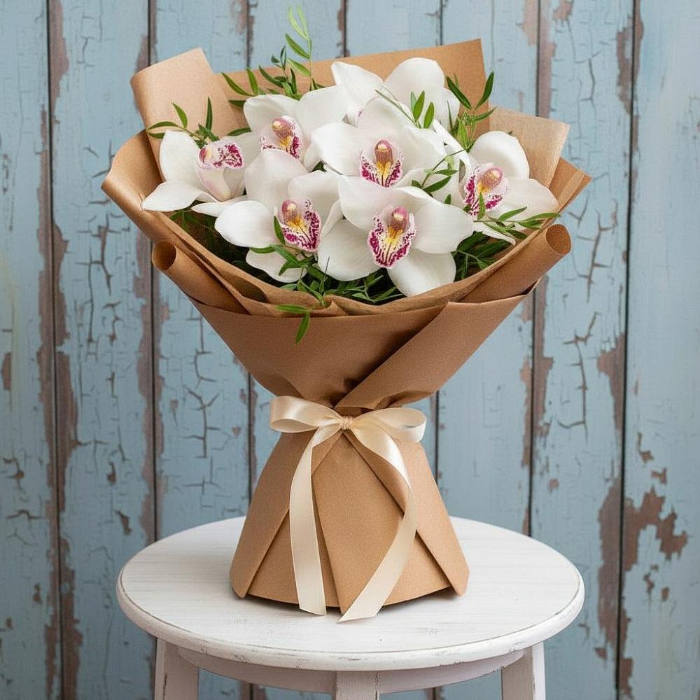 Букет цветов из: Орхидеи и Розы в Красино