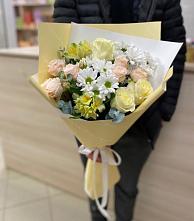 Букет цветов из:  Альстромерии, Розы и Хризантемы в Красино