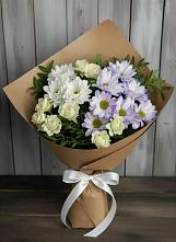 Букет цветов из:  Хризантемы и Розы в Красино