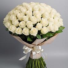 Букет 101 беля роза Белоснежка в Красино