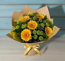 Букет цветов из:  Герберы и Хризантемы в Красино