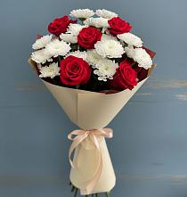 Букет цветов из:  Розы и Хризантемы в Красино