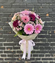 Букет цветов из:  Герберы и Хризантемы в Красино
