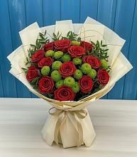 Букет цветов из:  Розы и Хризантемы в Красино
