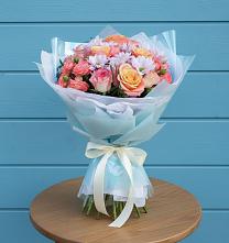 Букет цветов из:  Хризантемы и Розы в Красино