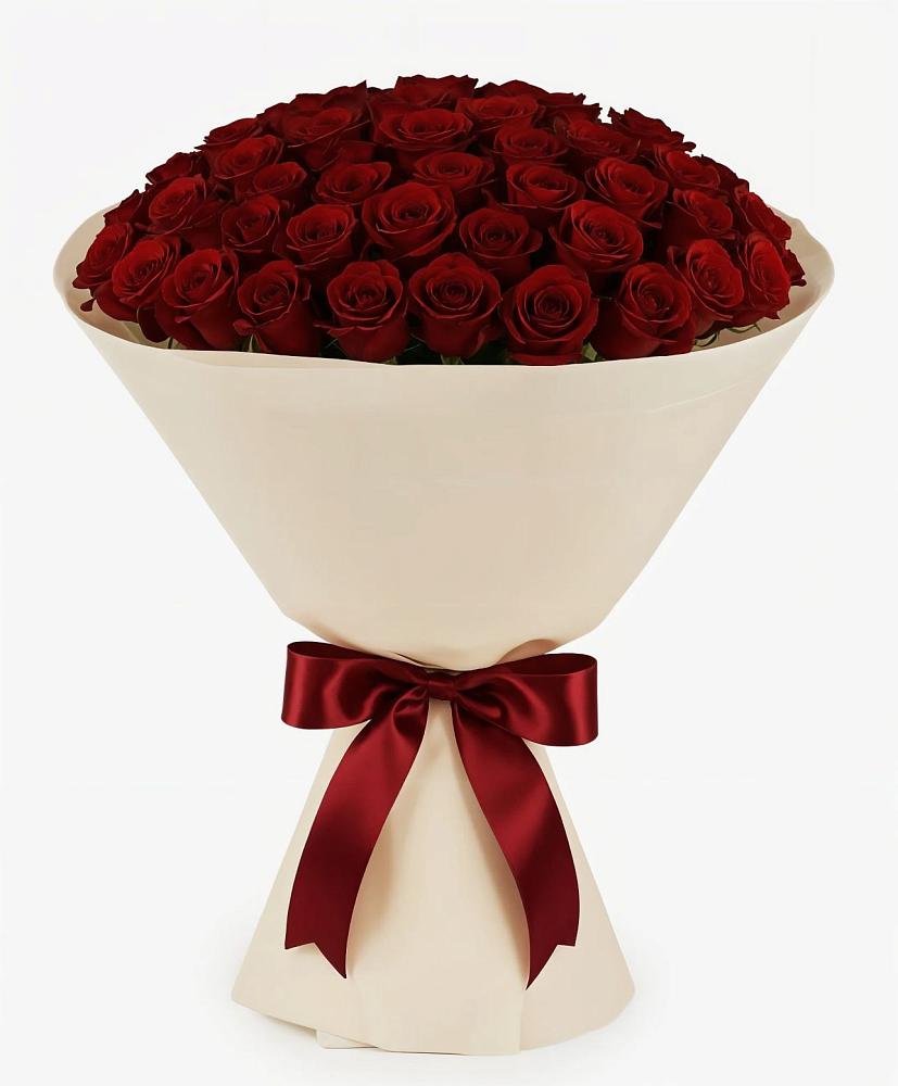 Букет 101 Бордовая роза Блэк Бакарра в Красино